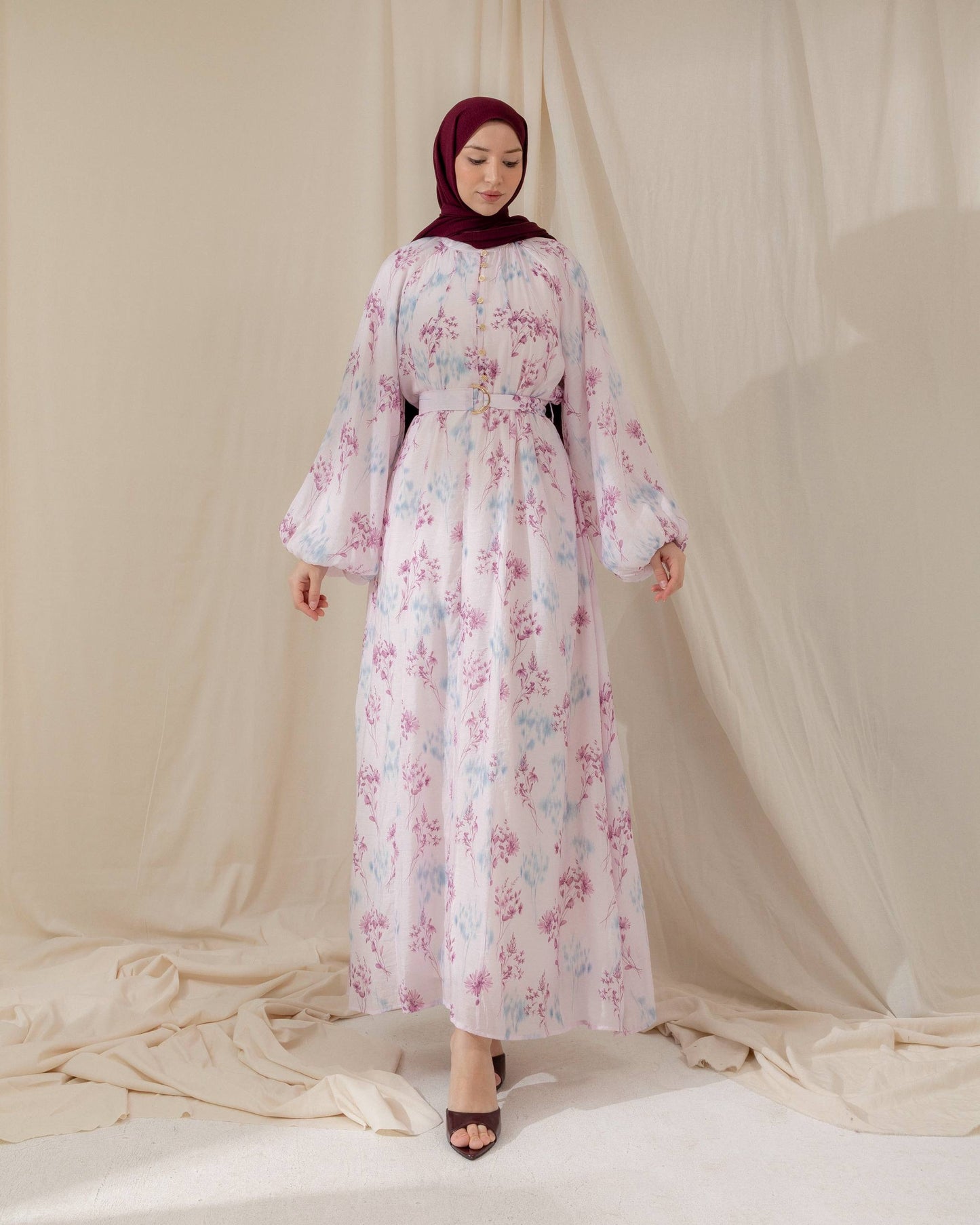 MeriStore Kleid 6607 Flieder mit Gürtel