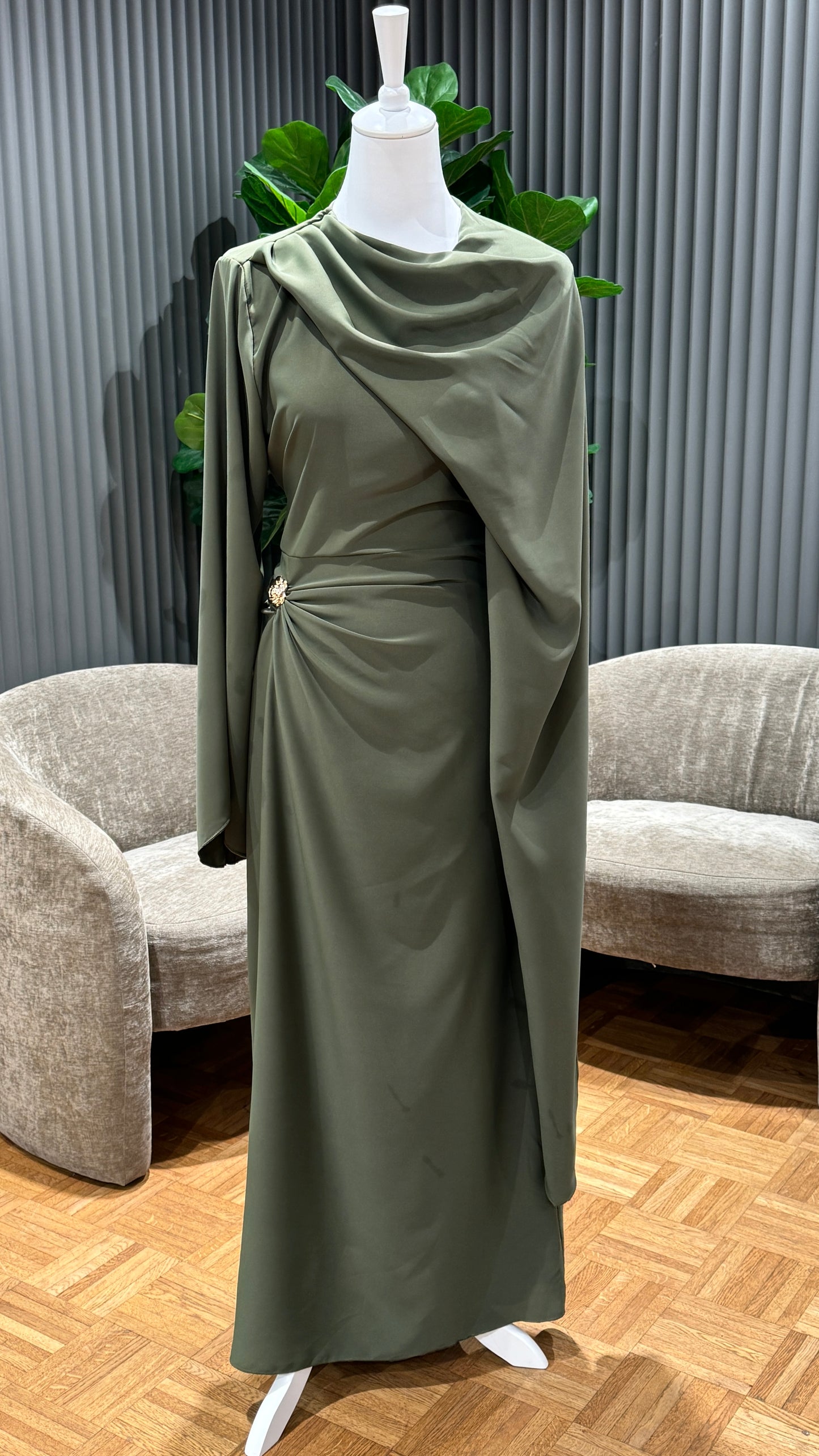 Fairy Kleid mit Schnürdetail Green