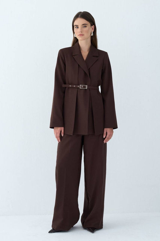 Henza Set mit Blazer Braun