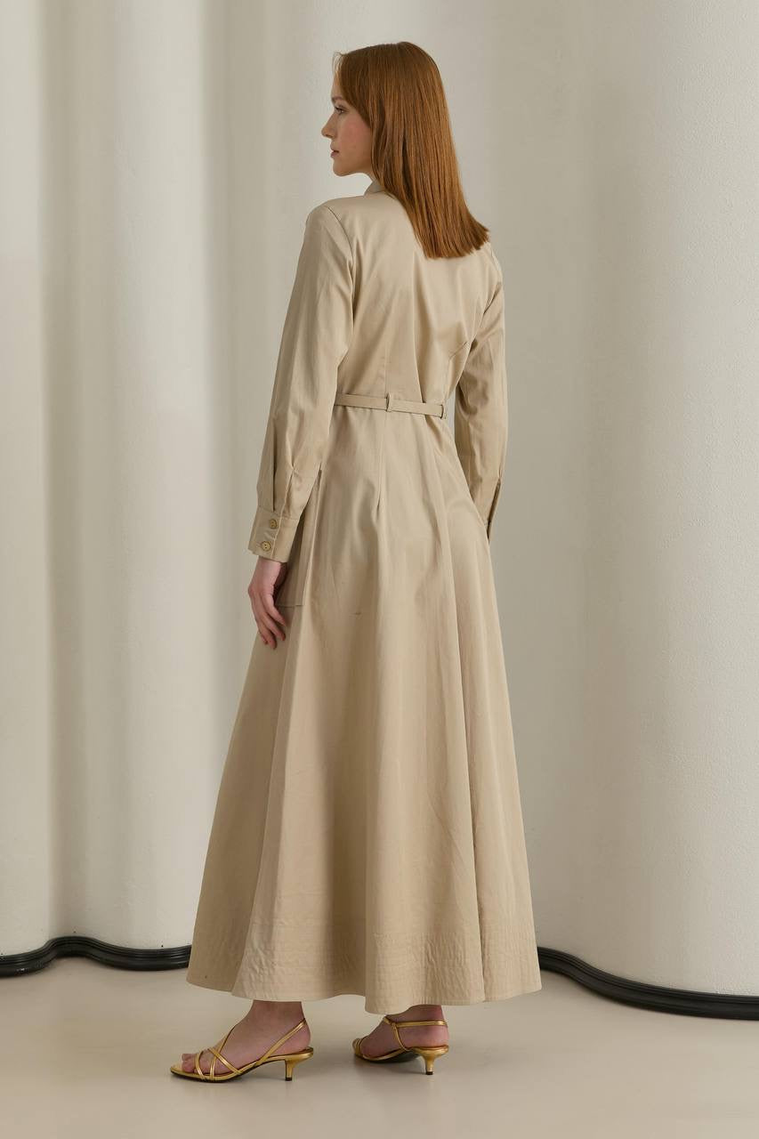 Moila Kleid mit Gürtel 653 Beige