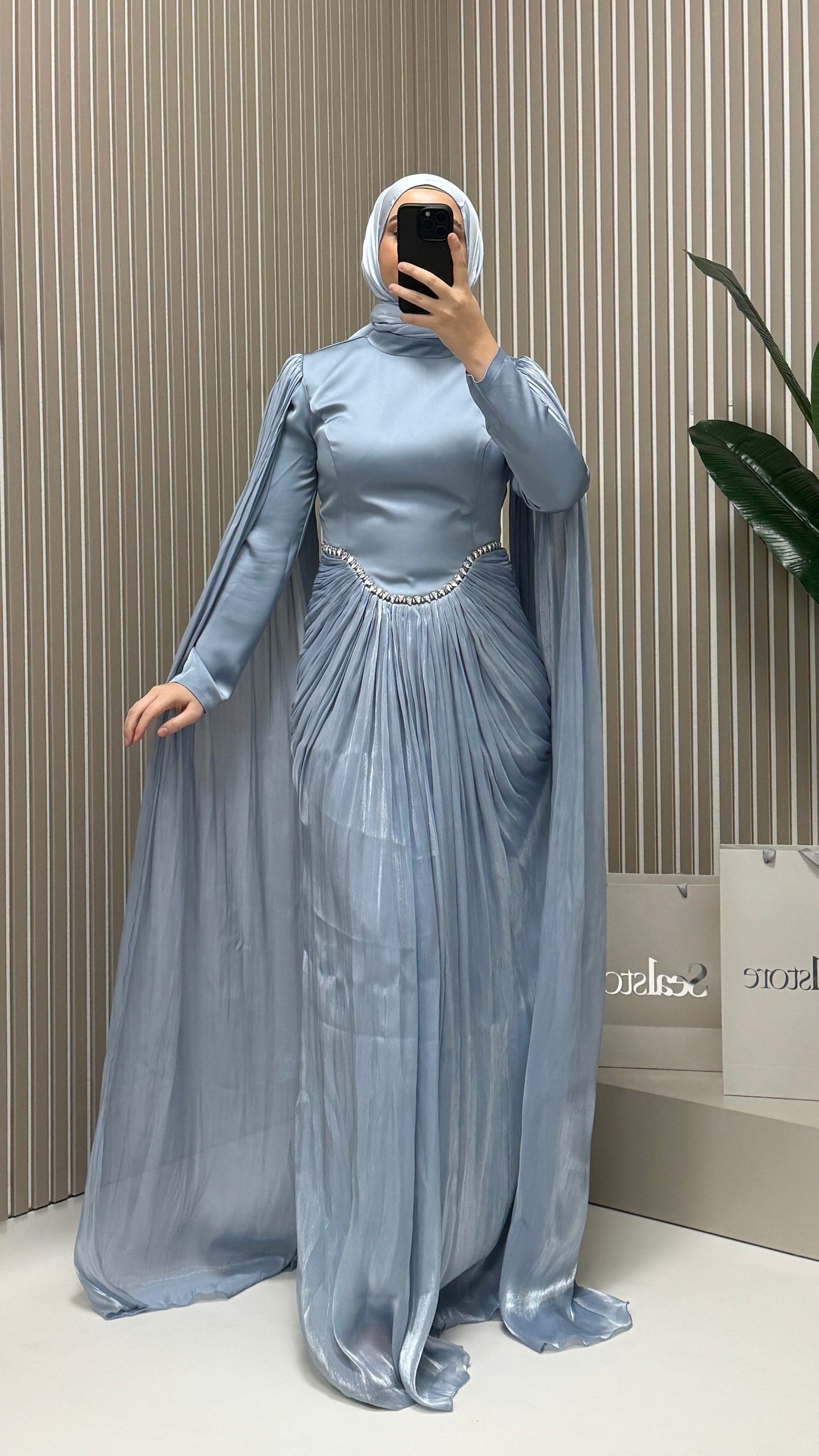 Abendkleid Janjan 5418 Eisblau