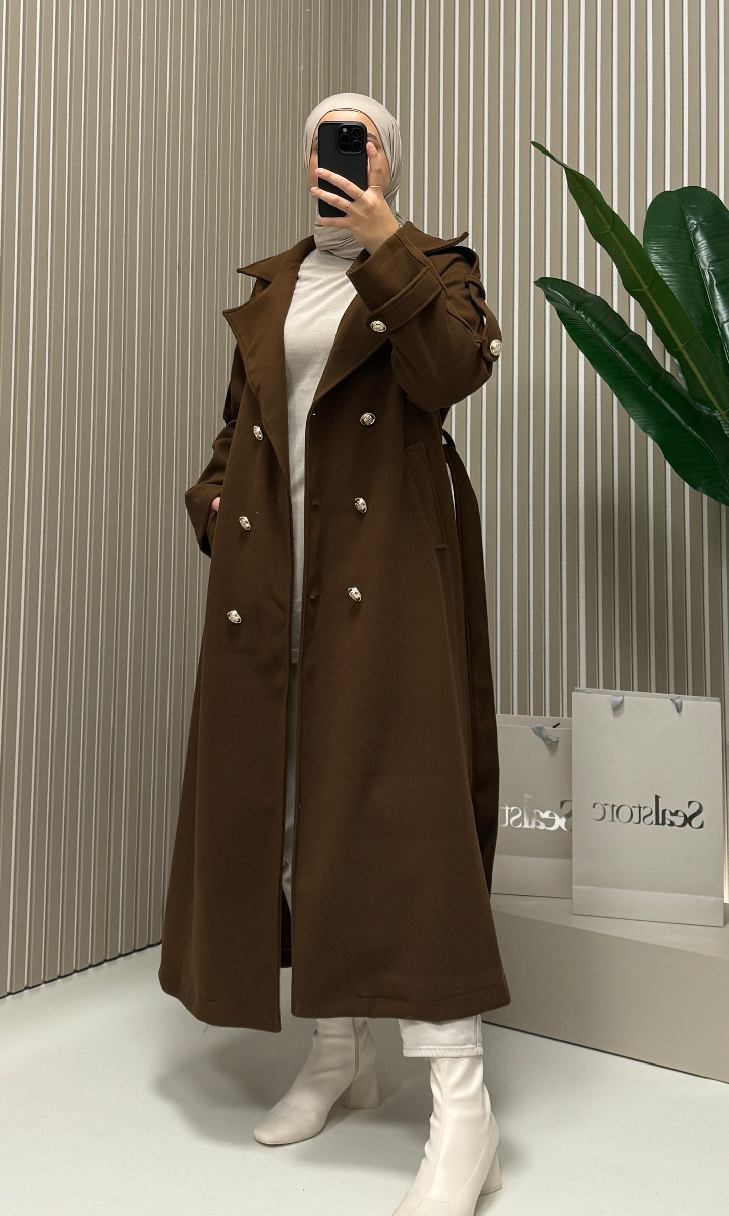 Mantel mit goldenen Knöpfen 5588 braun