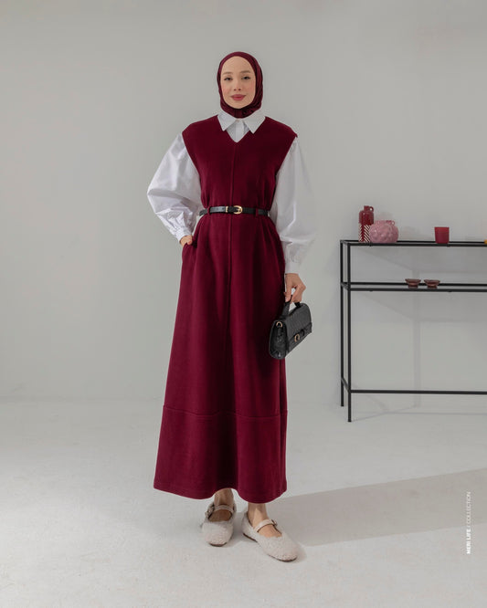 MeriStore Jile mit Gürtel 6588 Bordeaux