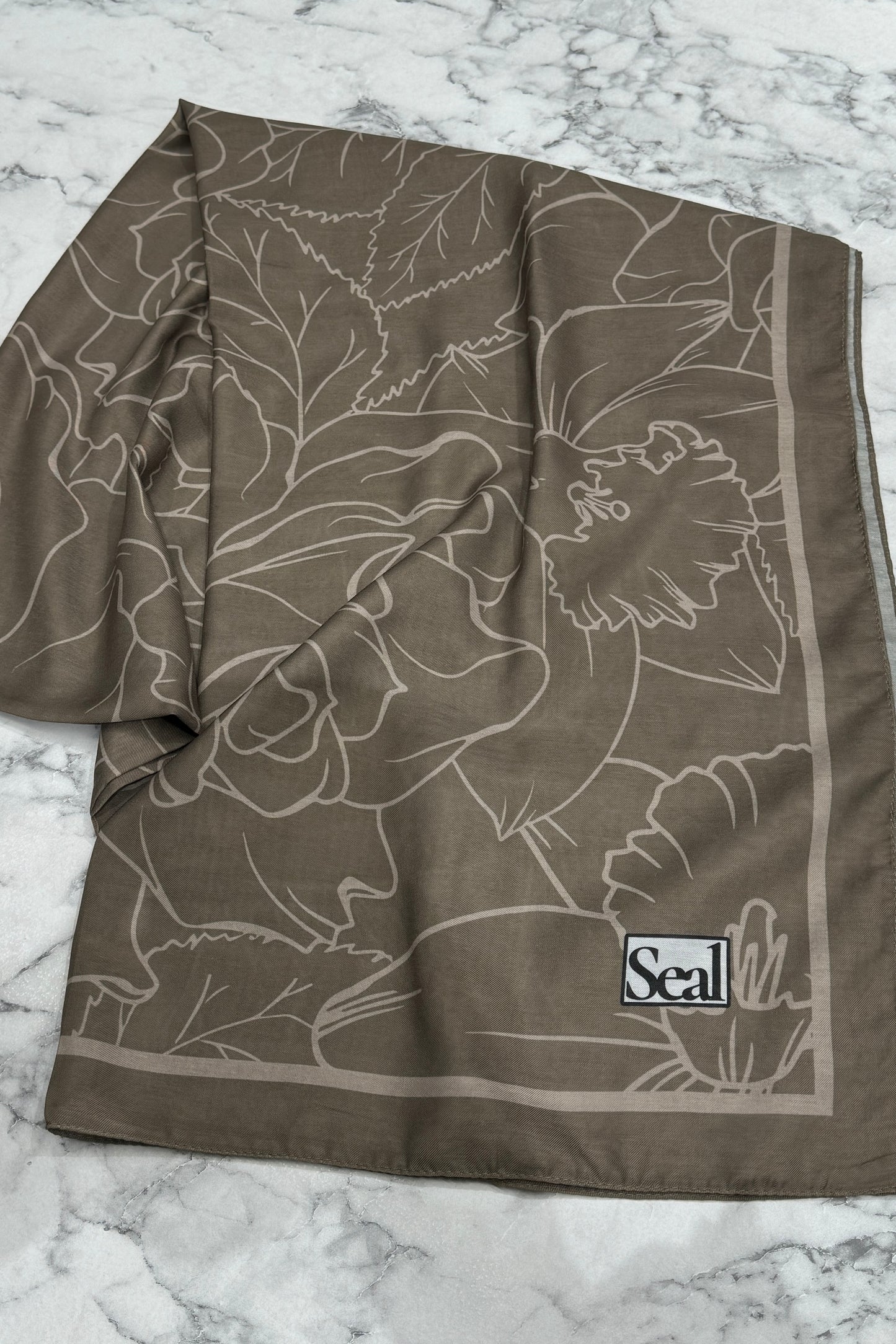 FLOWER Soft Vual Schal Taupe