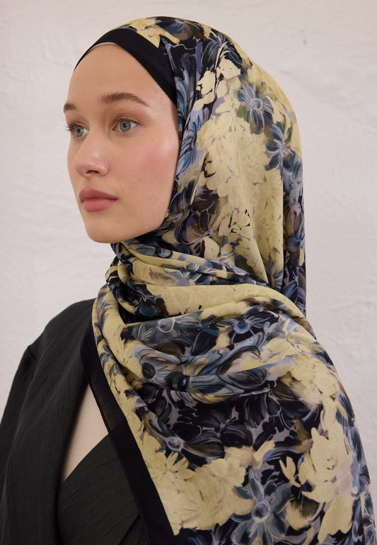 FreshScarfs Rami Hijab Summer Bloom Lacivert