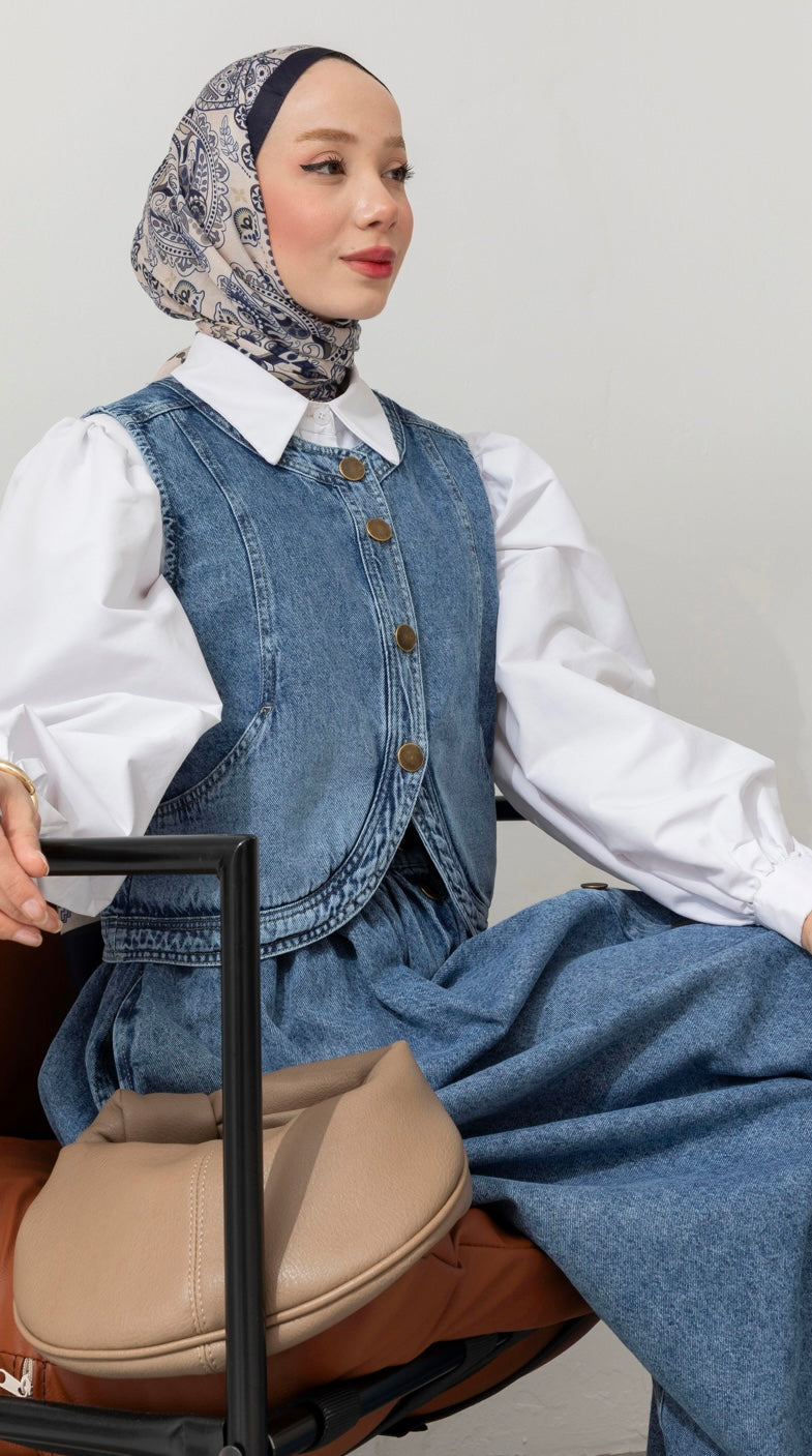Jeans 2-teiler mit Rock 6454