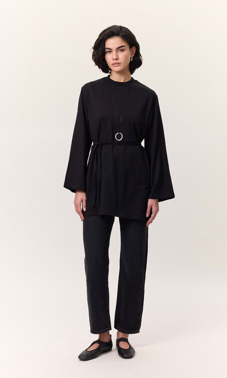 Manuka Oversize Langarm Shirt mit Gürtel