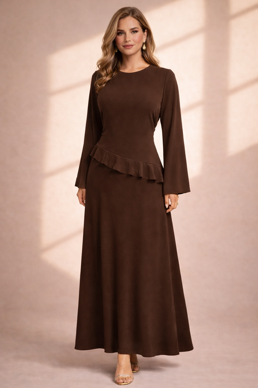 LINA Kleid Dunkelbraun