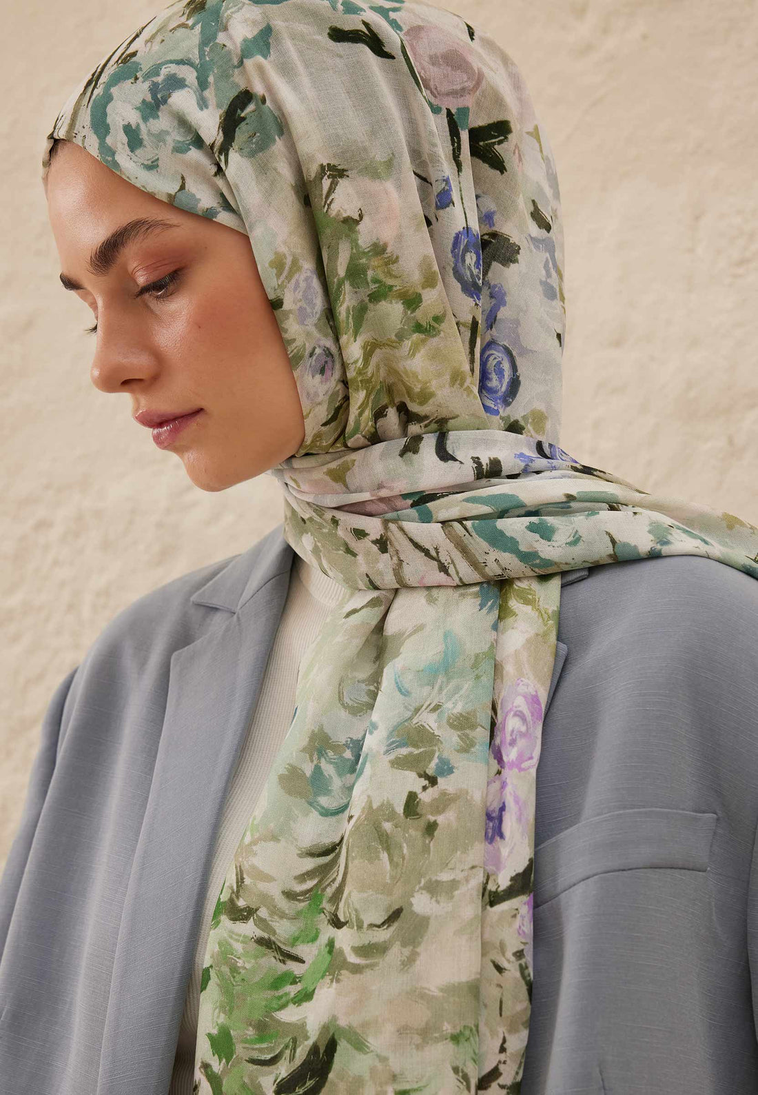 FreshScarfs Rami Hijab Margarit Desen Koyu Yesil