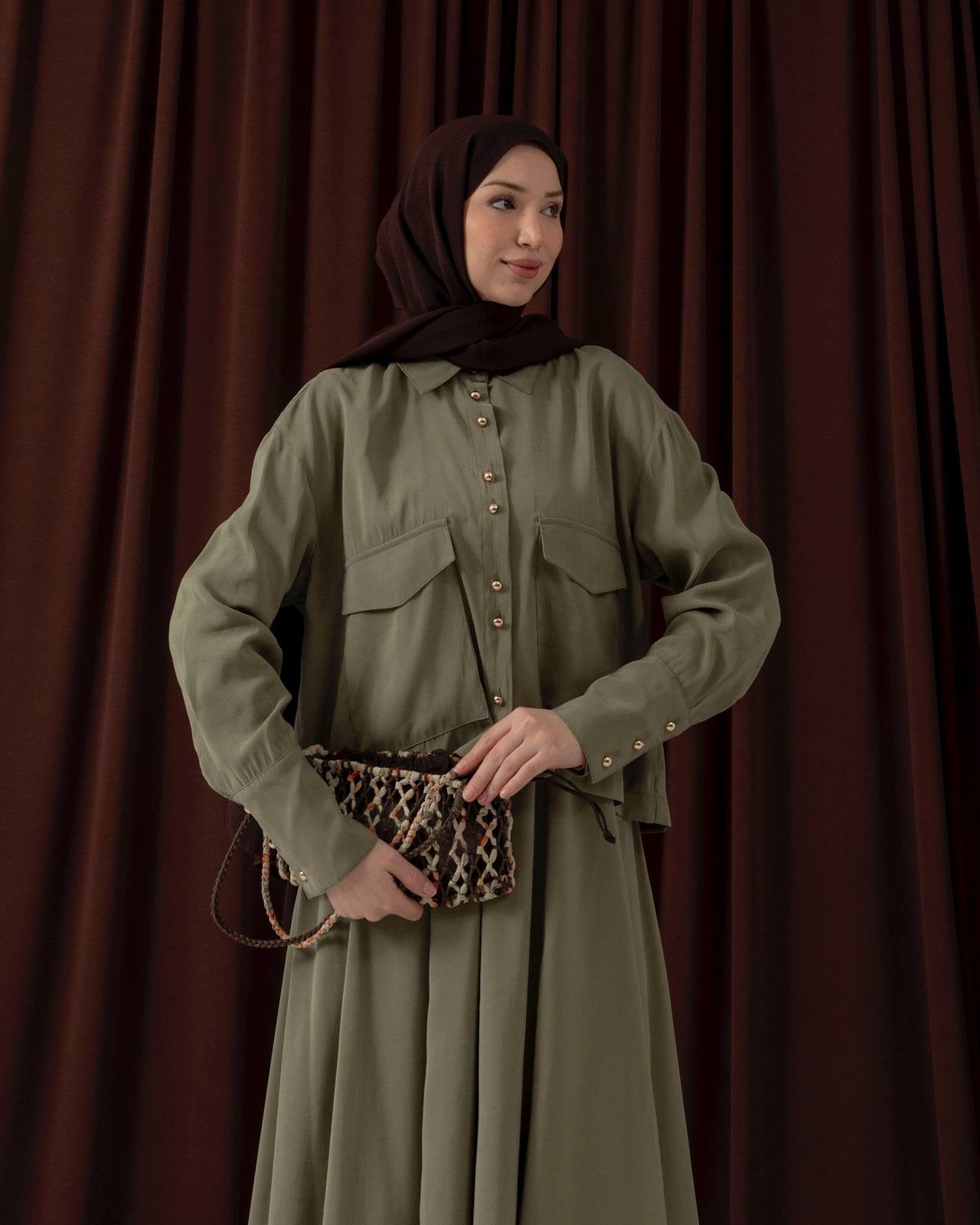 MeriStore Set mit Rock 2-teiler 6614 Khaki