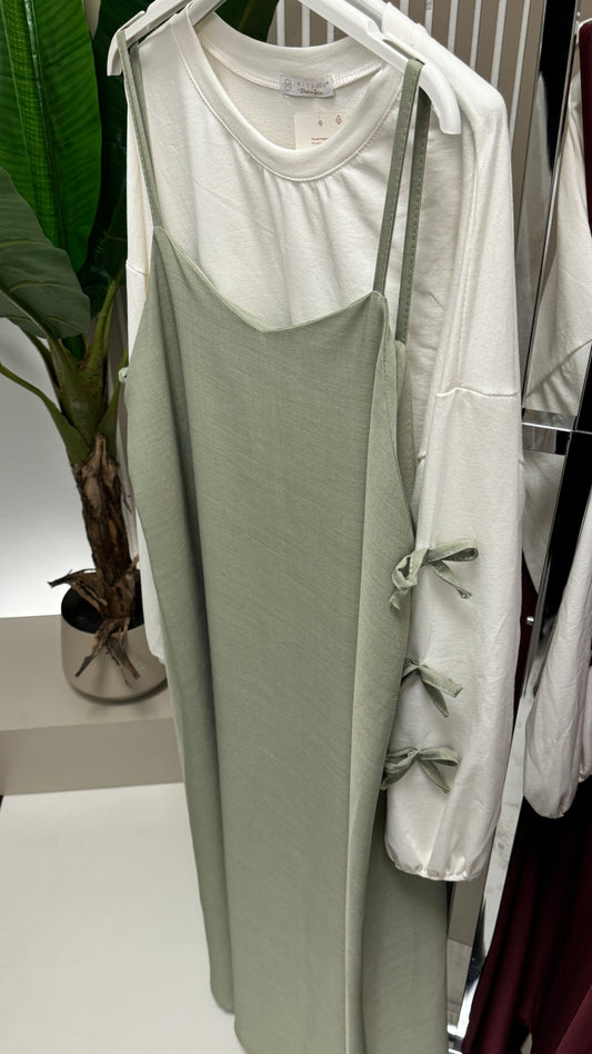 Jile Kleid mit Sweatshirt Khaki