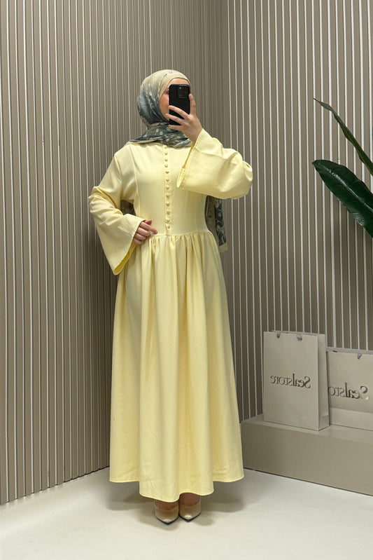 Kleid mit Knopfdetail Yellow