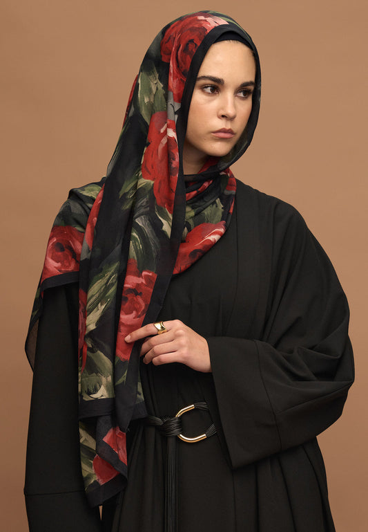 FreshScarfs Rami Hijab Summer Rose Kirmizi