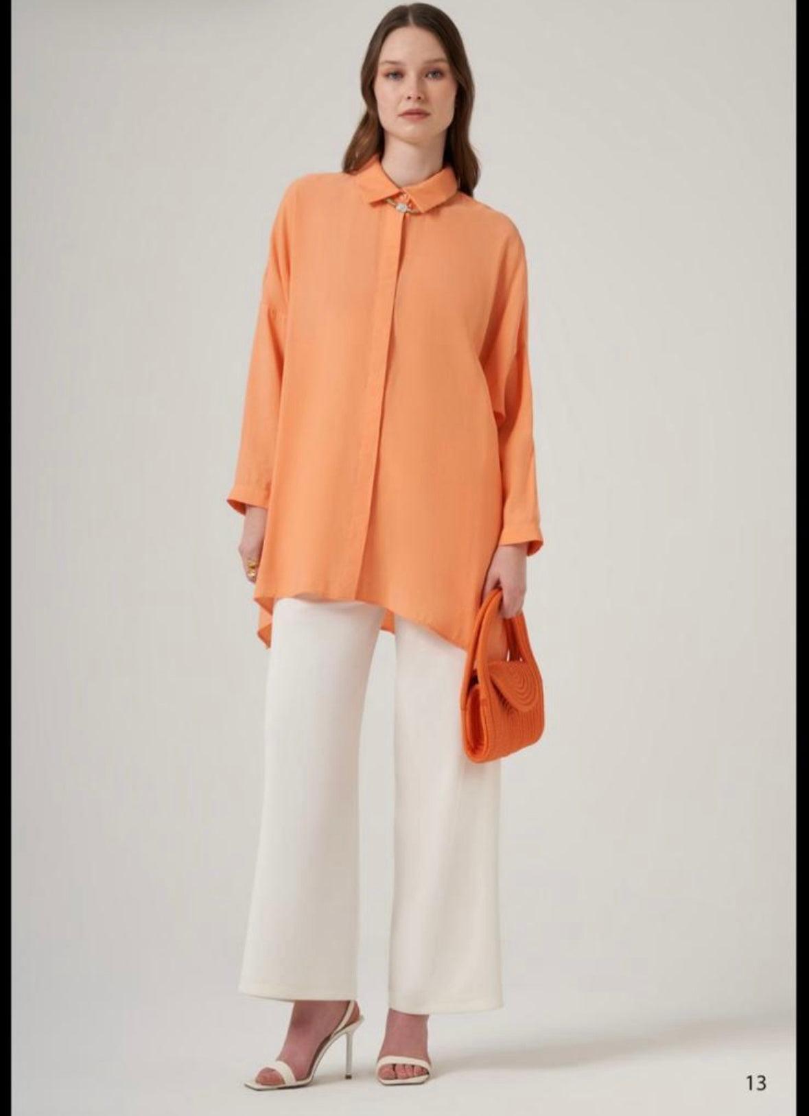 Nuss Oversize Gömlek Tunika Orange
