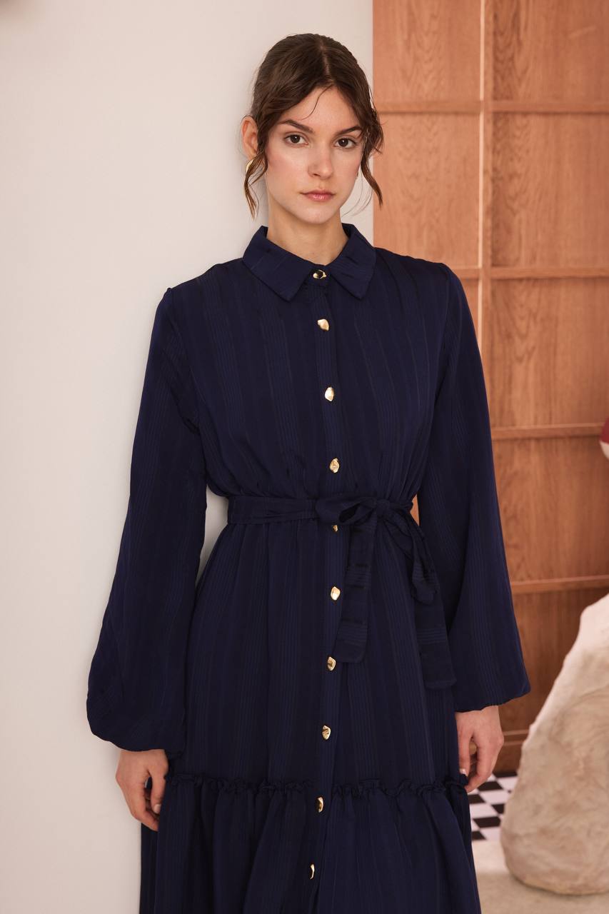 AhelTasarim Kleid Brit Dügmeli 7310