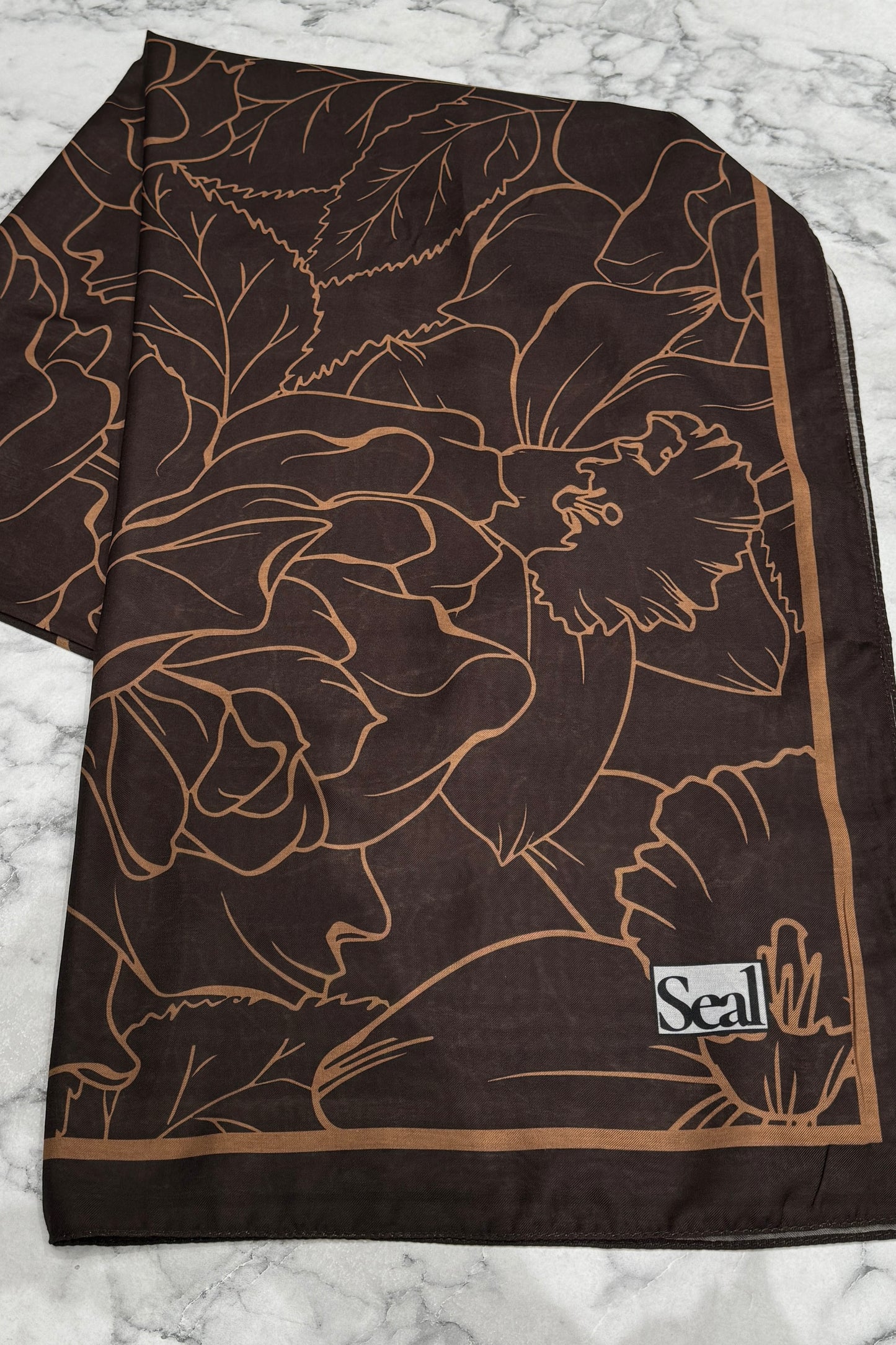 FLOWER Soft Vual Schal Dunkelbraun