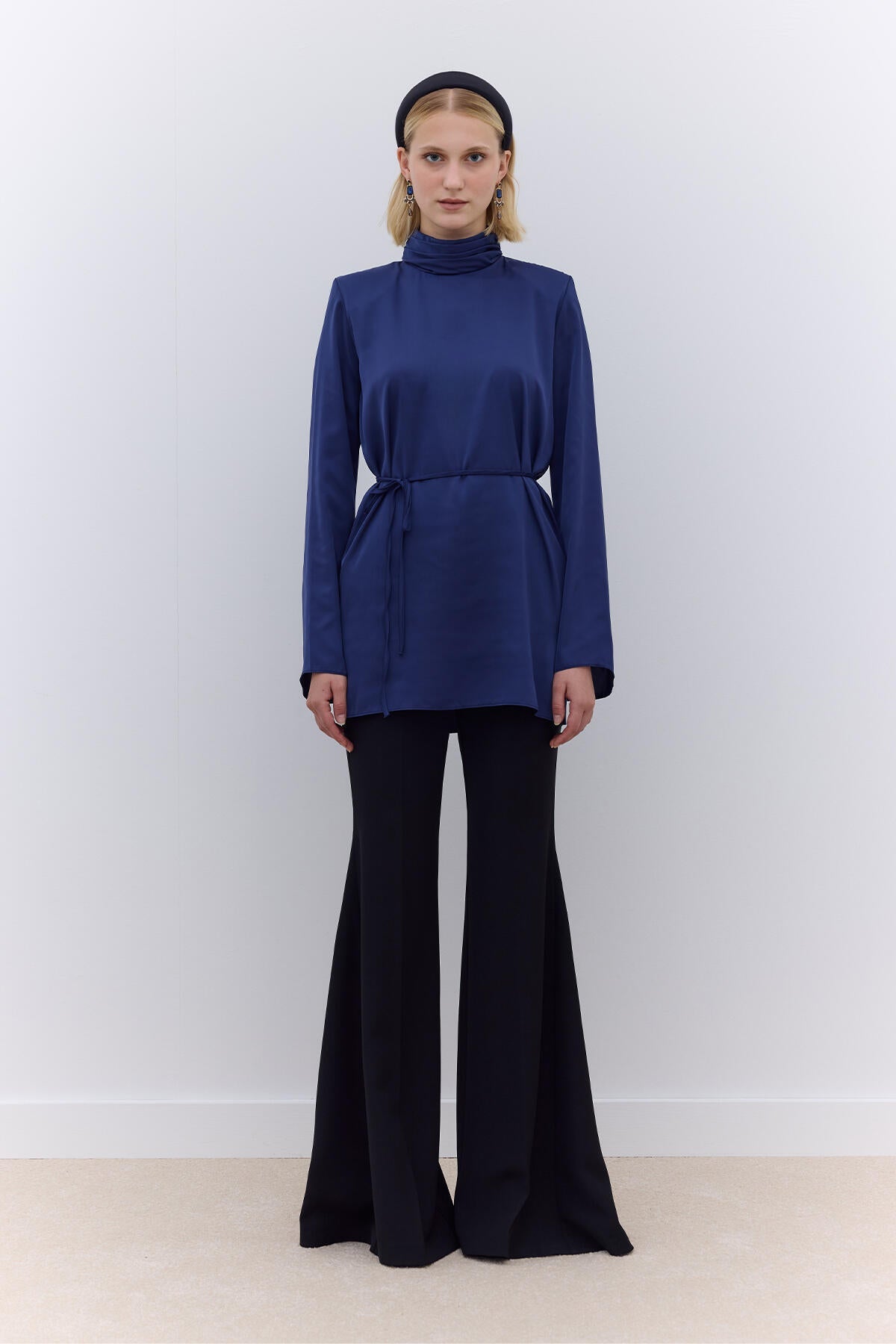 Manuka Satin Tunika Nachtblau