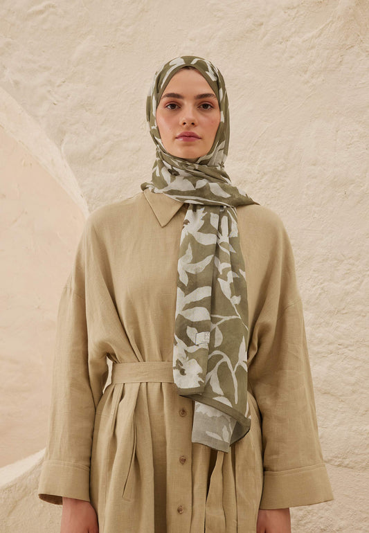 FreshScarfs Rami Hijab petunia desen haki