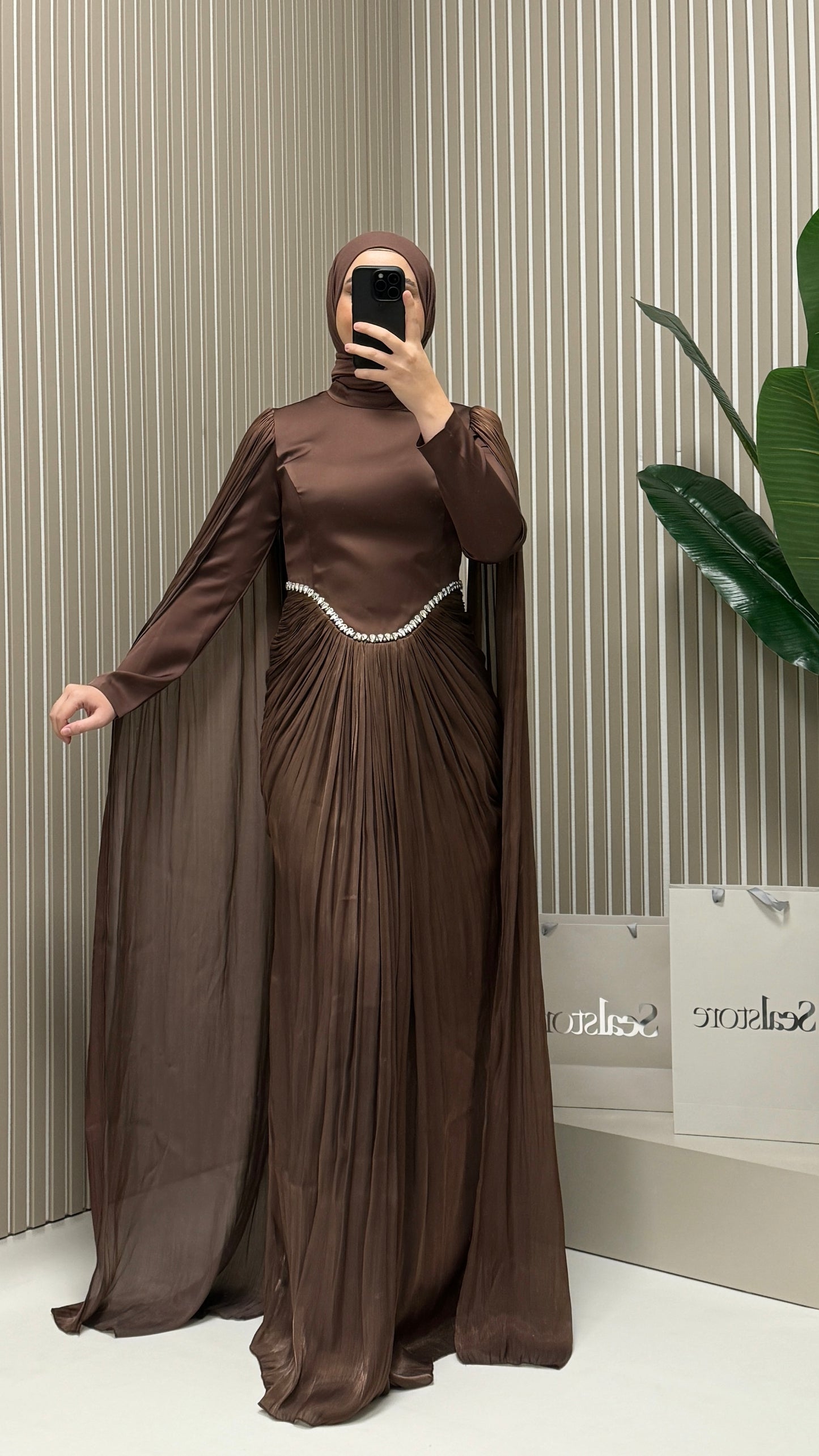 Abendkleid Janjan 5418 Braun