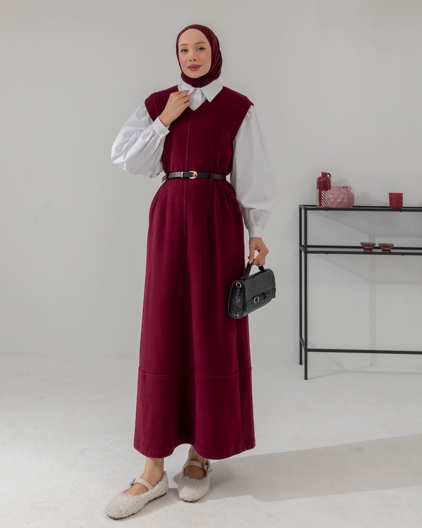 MeriStore Jile mit Gürtel 6588 Bordeaux