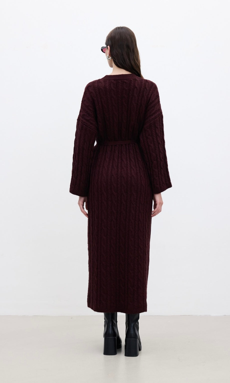 Manuka Maxi Strickkleid Bordeaux