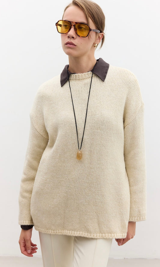 Manuka Oversize Strickpullover Beige (4619)