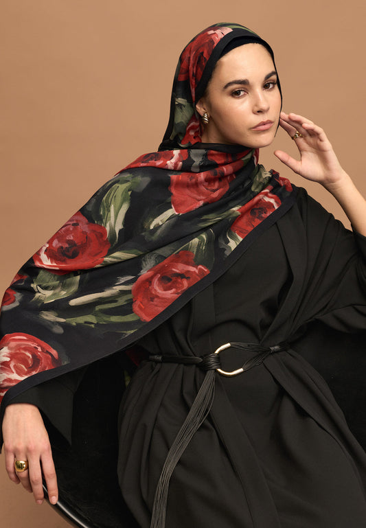 FreshScarfs Rami Hijab Summer Rose Kirmizi