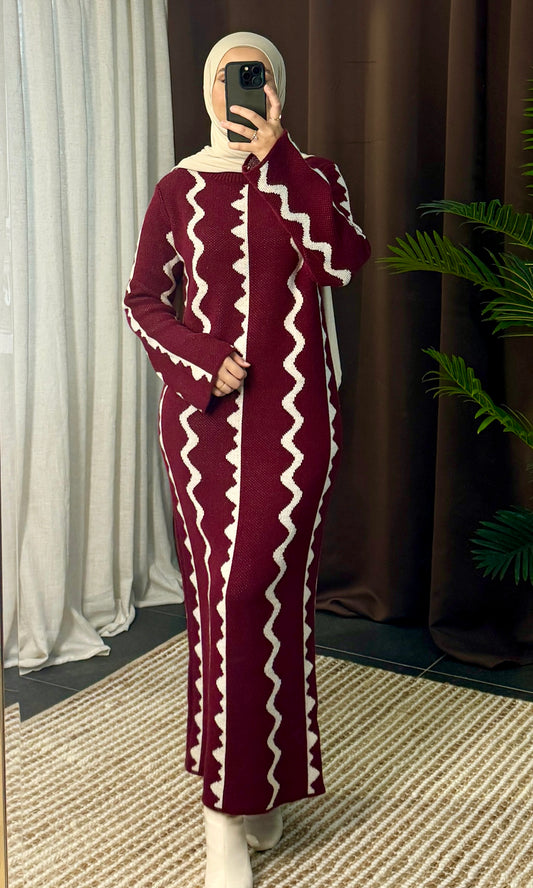 Gemustertes Strickkleid