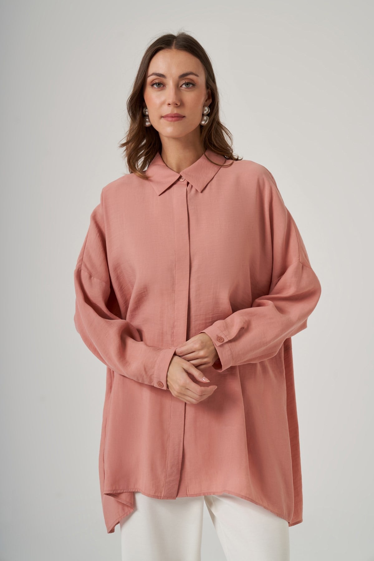 Nuss Oversize Gömlek Tunika GülKurusu