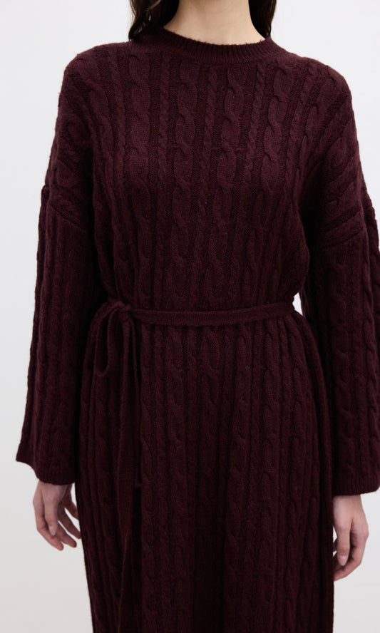 Manuka Maxi Strickkleid Bordeaux