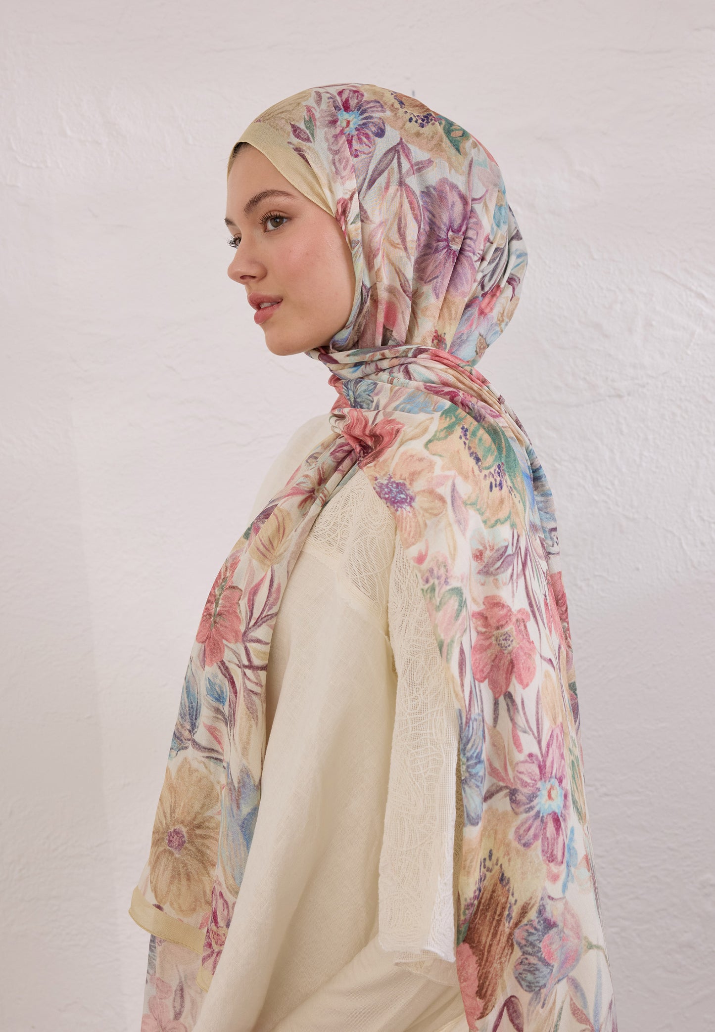 FreshScarfs Rami Hijab Vintage Garden Tereyagi