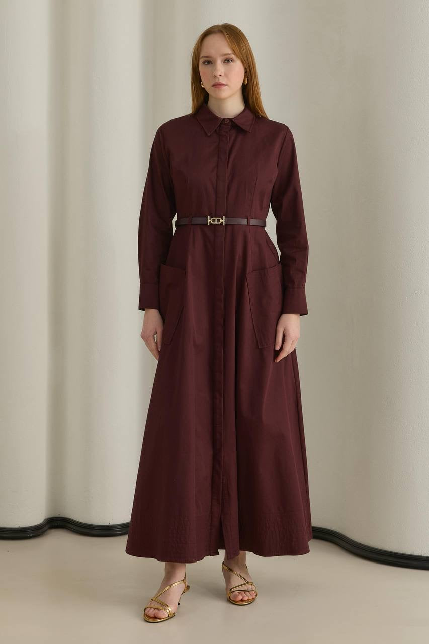 Moila Kleid mit Gürtel 653 Bordeaux
