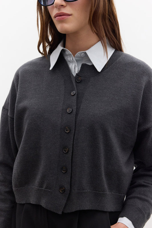 Manuka Soft Knit Cardigan Grau