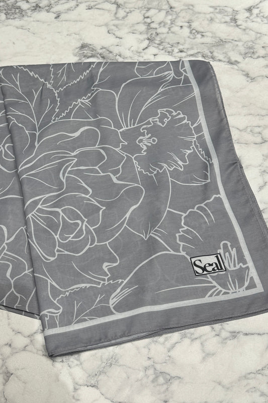 FLOWER Soft Vual Schal Grau