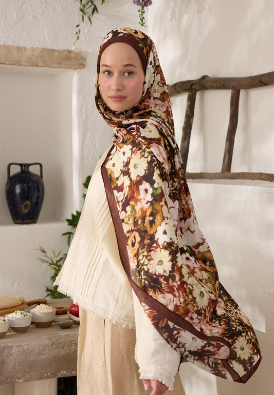 FreshScarfs Rami Hijab beauty blossom bordo