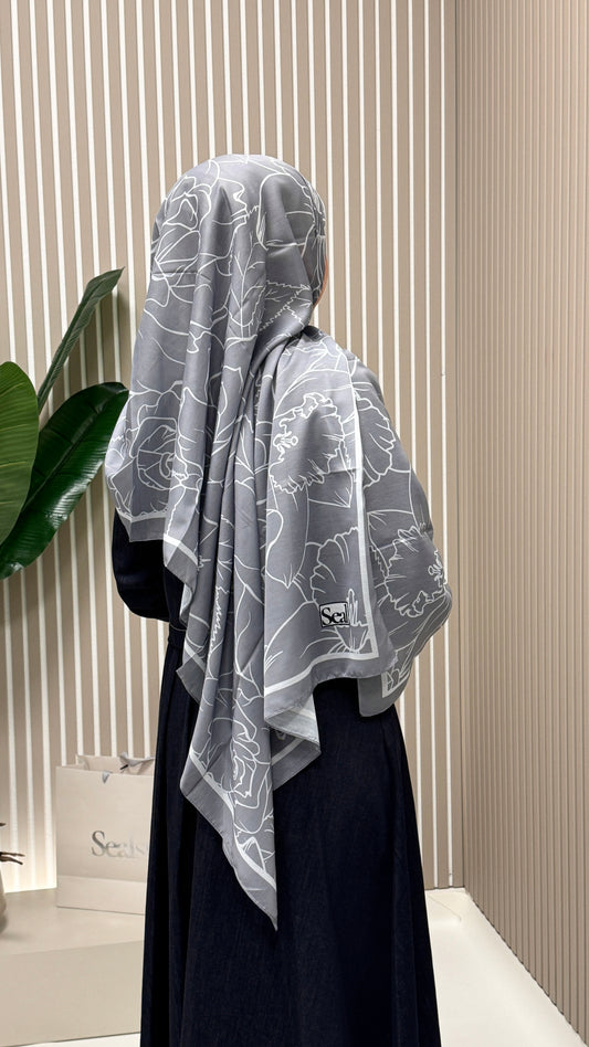 FLOWER Soft Vual Schal Grau