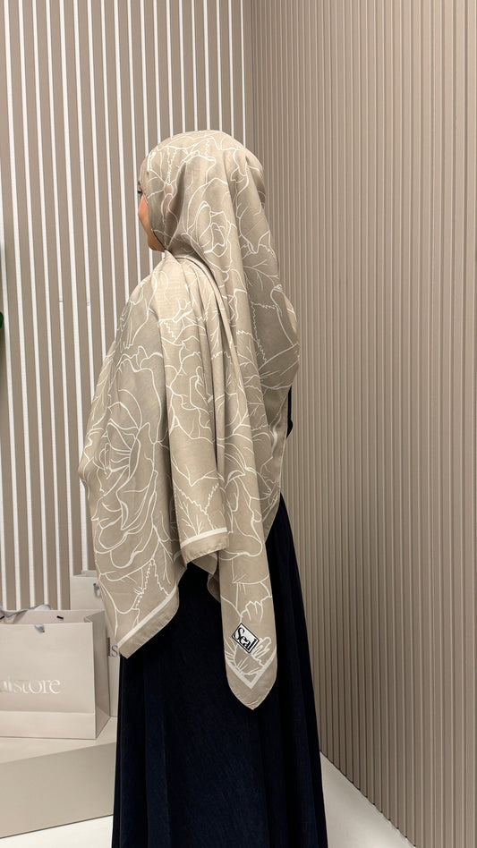 FLOWER Soft Vual Schal Beige