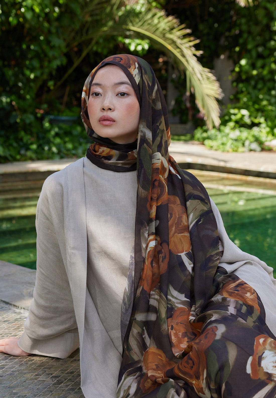 FreshScarfs Rami Hijab Summer Rose Kahve