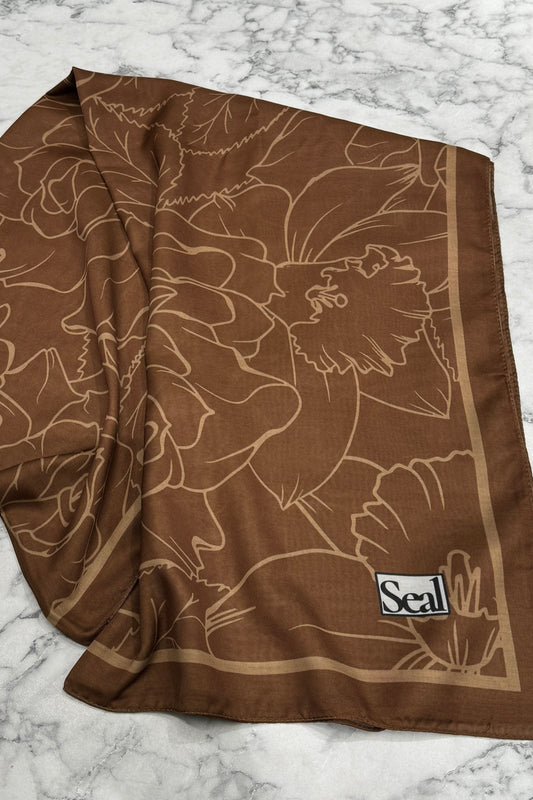 FLOWER Soft Vual Schal Braun