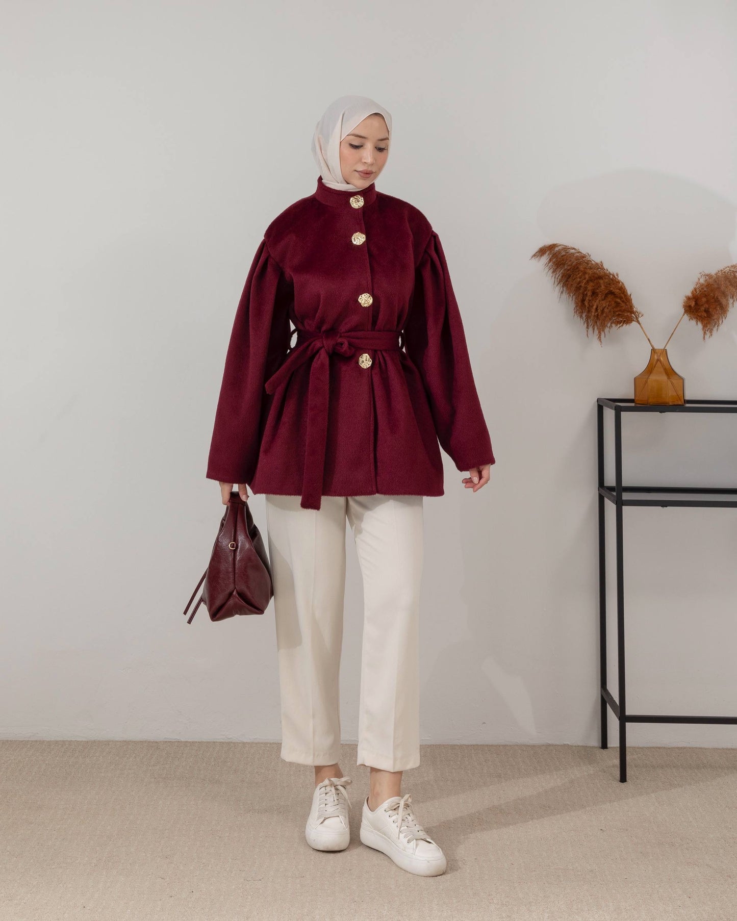 MeriStore Mantel Kurz 6541 Bordeaux