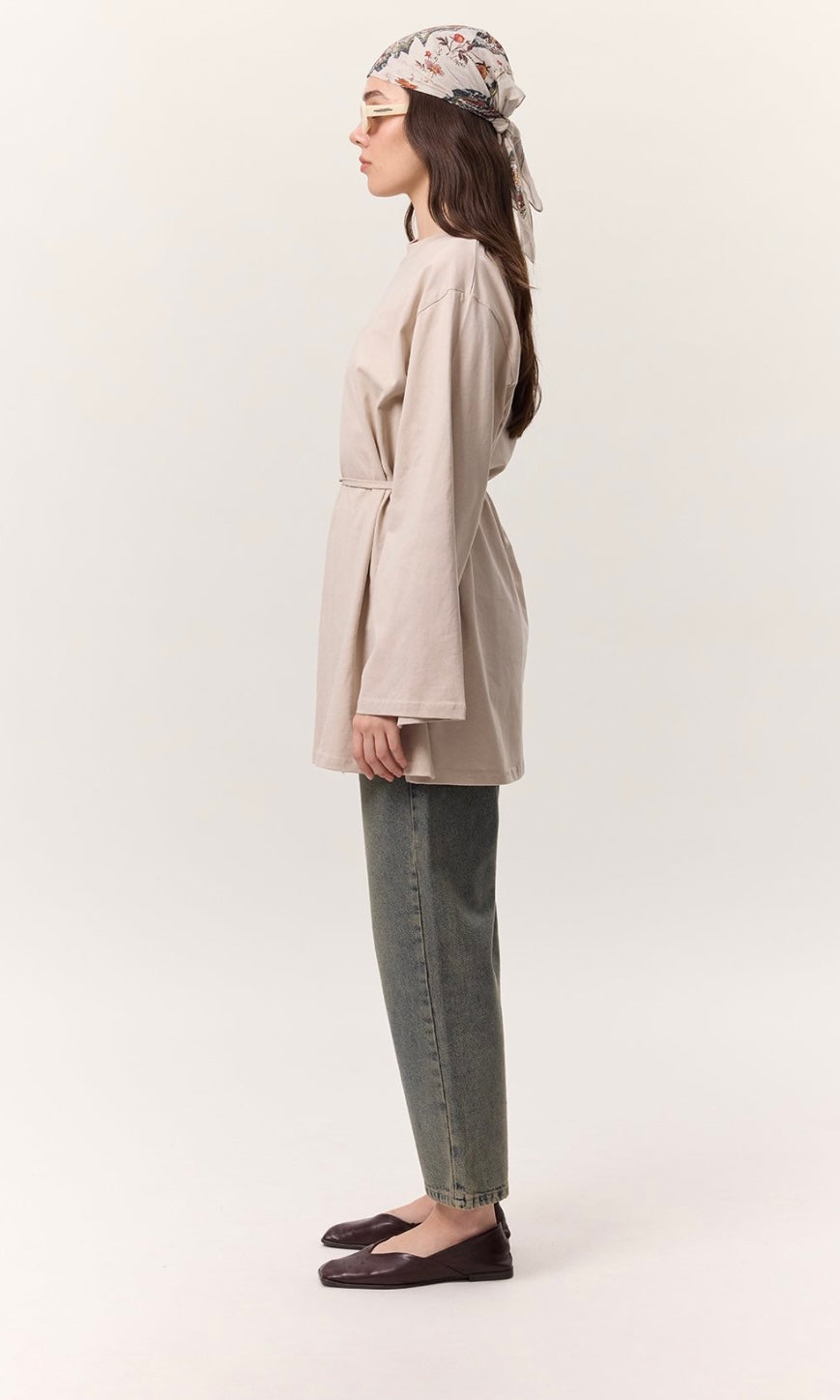 Manuka Oversize Langarm Shirt mit Gürtel