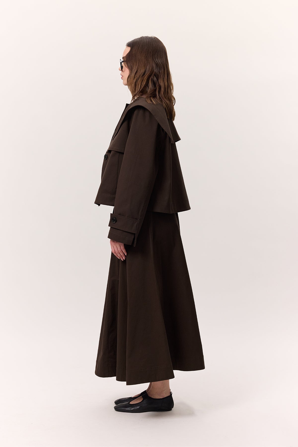 Manuka kurzer Trenchcoat Braun