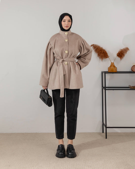 MeriStore Mantel Kurz 6541 Beige