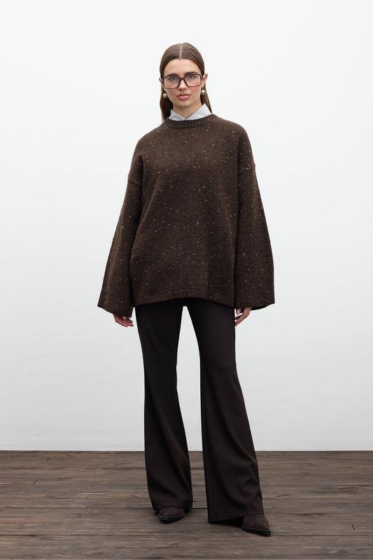 Manuka Oversize Strickpullover Braun (4747)