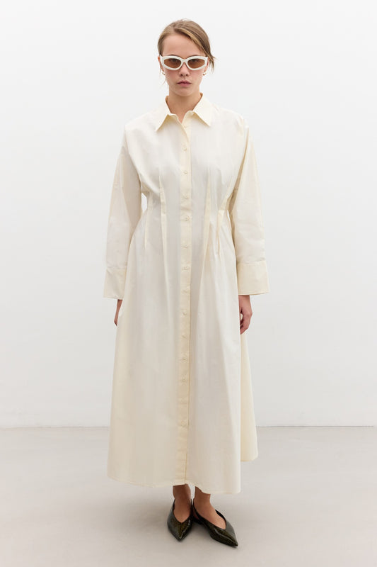 Manuka NERVÜR DETAYLI GÖMLEK ELBİSE TEREYAĞ Kleid