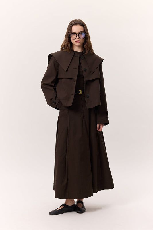 Manuka kurzer Trenchcoat Braun