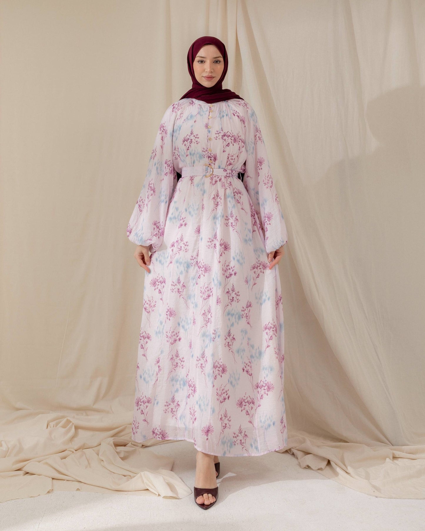MeriStore Kleid 6607 Flieder mit Gürtel