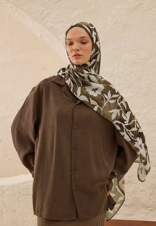 FreshScarfs Rami Hijab petunia desen toprak