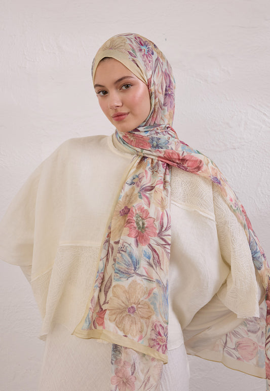 FreshScarfs Rami Hijab Vintage Garden Tereyagi