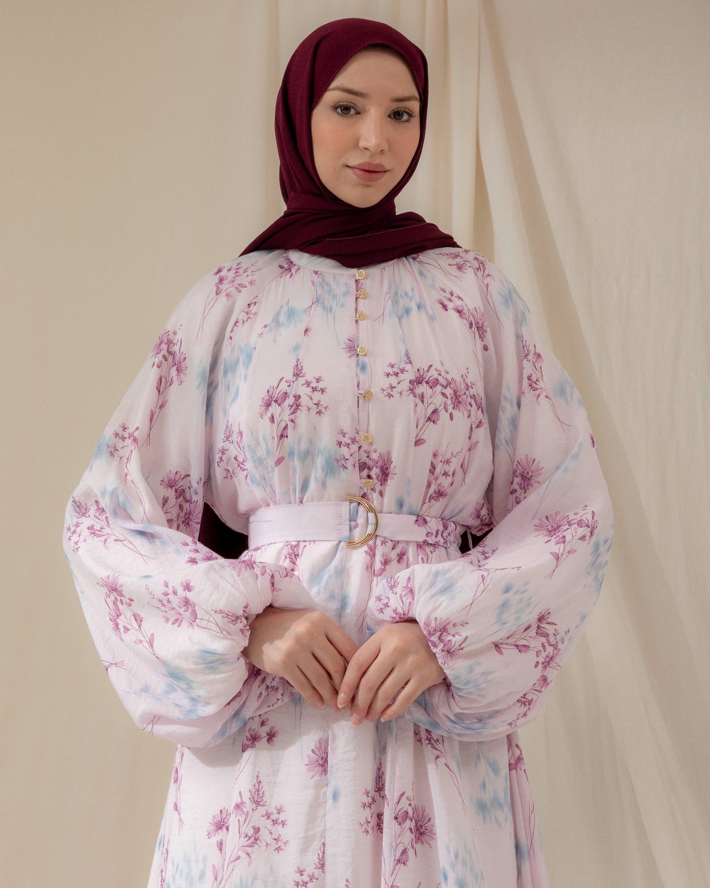 MeriStore Kleid 6607 Flieder mit Gürtel